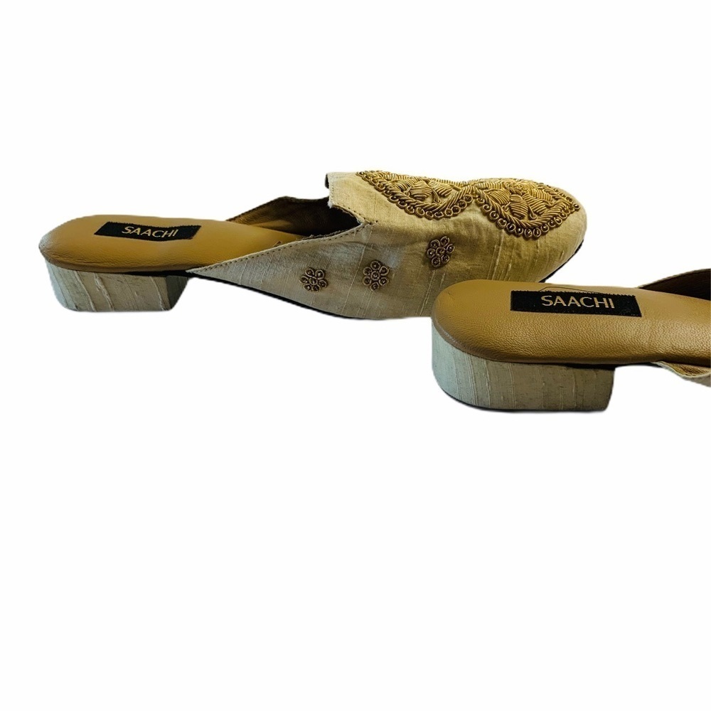 SAACHI Silk Embroidered Slides size 7 - Picture 11 of 15